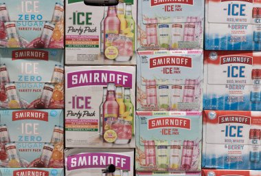Indianapolis - Circa January 2023: Smirnoff Ice display. Smirnoff vodka is the most popular vodka in the US.