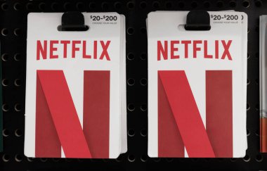 Indianapolis - Circa January 2023: Netflix gift cards. Netflix is one of the largest subscription streaming services in the world.
