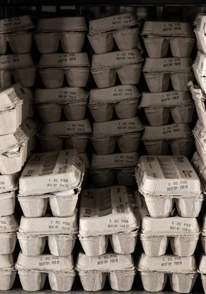 Egg display. Egg prices have gone up due to inflation and widespread bird flu.