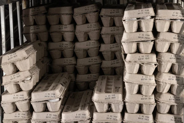 Egg display. Egg prices have gone up due to inflation and widespread bird flu.