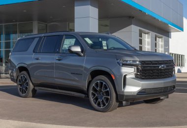 West Harrison - Circa February 2023: Chevrolet Suburban display at a dealership. Chevy offers the Suburban in LS, LT, Z71, Premier and High County models.