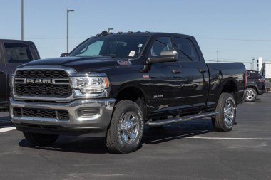 Marion - Circa February 2023: Ram 2500 display at a Stellantis dealership. Ram offers the 2500 in Regular, Crew or Mega Cab models.