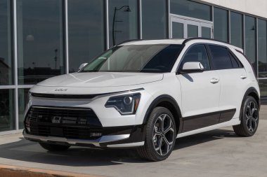 Fishers - Circa February 2023: Kia Niro EV Wave Electric Vehicle. Kia offers the Niro EV Wave in LX, LXS, Touring, Touring SE, and EX Premium models.