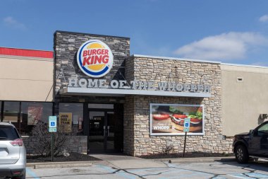 Avon - Nisan 2023: Burger King fast food restoranı. Burger King, Uluslararası Markalar Lokantası 'nın yan kuruluşu..