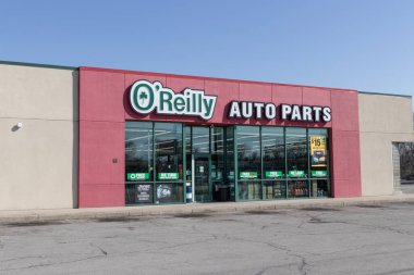 Indianapolis - Nisan 2023: O 'Reilly Yedek Parça Mağazası. O 'Reilly otomotiv parçalarının perakendecisi ve dağıtıcısı..