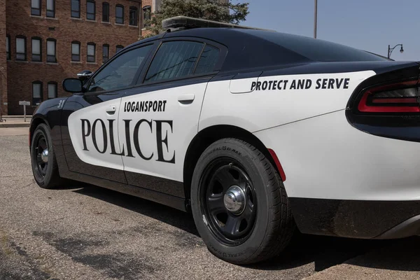 Logansport Circa Abril 2023 Logansport Carros Polícia Com Palavras Proteger — Fotografia de Stock