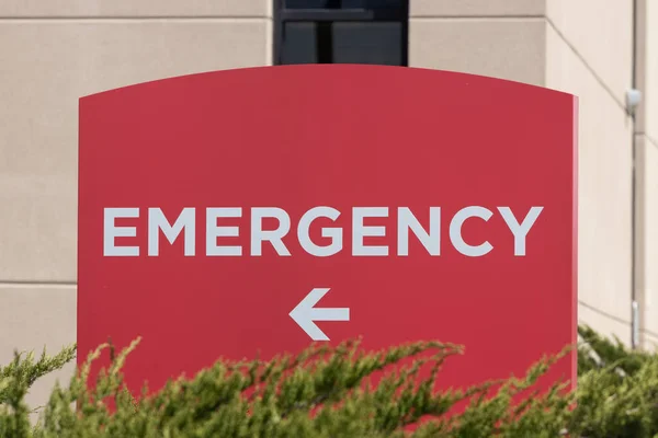 Señal Entrada Sala Emergencias Departamento Emergencias Para Hospital Rojo Alerta — Foto de Stock