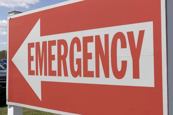 Señal Entrada Sala Emergencias Departamento Emergencias Para Hospital Rojo Alerta — Foto de Stock