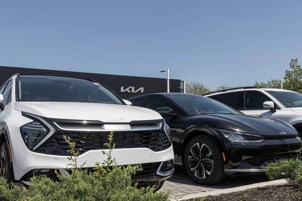 stock image Indianapolis - Circa May 2023: Kia Motors Cars, Sedans, SUVs, and Compacts Dealership. Kia Motors is minority owned by the Hyundai Motor Company.