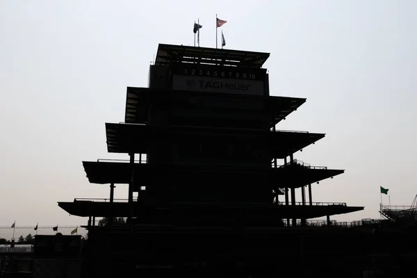 Indianapolis Circa Maggio 2023 Ims Pagoda Silhouette Indianapolis Motor Speedway — Foto Stock