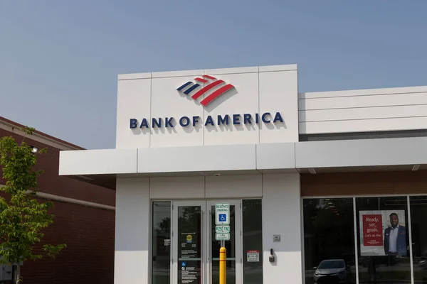 Indianapolis Sekitar Mei 2023 Bank America Bank Investasi Dan Cabang — Stok Foto