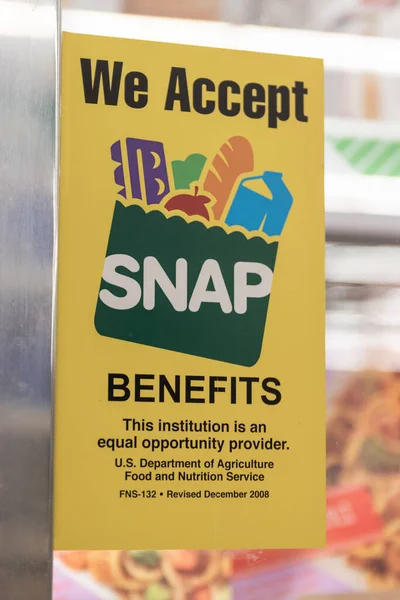 Champaign Circa 2023 Accept Snap Benefits Sign Snap 습지대는 가정에 — 스톡 사진