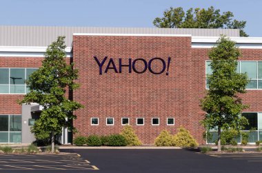 Champaign - June 2, 2023: Yahoo! research office. Yahoo! is part of Verizon and Apollo Global Management and provides web services and cloud computing. clipart