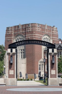 Batı Lafayette - 21 Haziran 2023: Purdue Üniversitesi Anma ve Karşılama Merkezi. Purdue, atletizm takımları Boilermakers olan bir devlet üniversitesi..