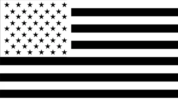 Stock vector American Flag REVERSE black and white vector isolated on transparent background. 13 stripes and 50 stars.