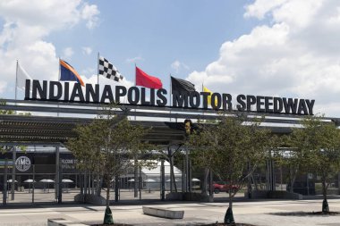 Indianapolis - 24 Haziran 2023 Indianapolis Motor Yarış Pisti 1 girişi. Indy 500 ve Brickyard 'a ev sahipliği yapan IMS, Dünya Yarış Başkenti..
