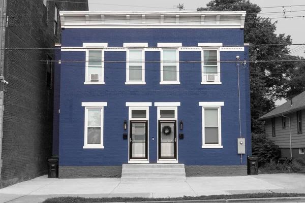 蓝色的公寓 19世纪末 20世纪初蓝色城市联通公寓或市民住宅的比例 — 图库照片