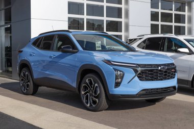 West Harrison, 20 Ağustos 2023 Chevrolet Trax bir galeride sergileniyor. Chevy, LS, 1RS, LT, 2RS ve ACTIV modellerinde Trax sunar..