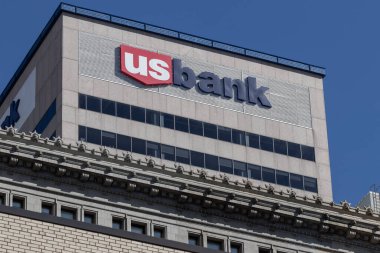 Cincinnati - 1 Eylül 2023 ABD Bankası ve Kredi Binası ve Kulesi. US Bank, ABD 'nin en büyük 5. bankası..