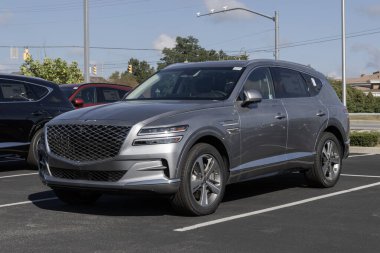 NoBlesville - 10 Eylül 2023: Genesis GV80 3.5T V-6 AWD sergisi bir galeride. Genesis ayrıca 2.5T ve Prestij İmza modeli olarak GV80 'i sunmaktadır..