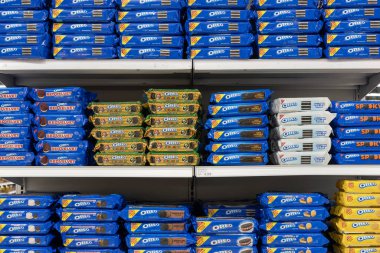 Indianapolis - 11 Ekim 2023 Oreo kurabiye sergisi. Oreo sandviç kurabiyeleri dünyada en çok satan kurabiyelerdir ve süte batırmalarıyla ünlüdürler..