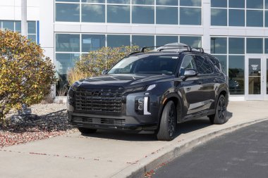 NoBlesville - 22 Ekim 2023: Hyundai Palisade bir galeride sergileniyor. Hyundai, SE, Limited, SEL, Kaligrafi ve XRT modellerinde Palisade sunar..
