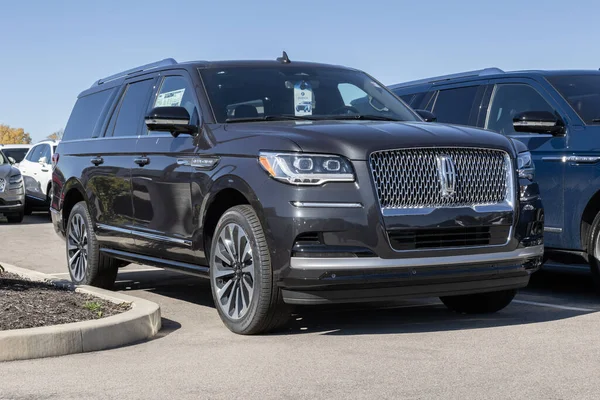 stock image Fishers - October 22, 2023: Lincoln Navigator SUV display at a dealership. Lincoln offers the Navigator in Standard, Reserve, and Black Label models.