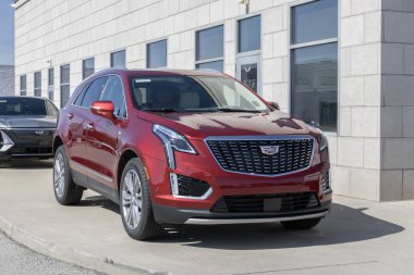 Balıkçılar - 3 Şubat 2024: Cadillac XT5 bir galeride sergileniyor. Cadillac XT5 'e lüks, lüks ve spor modelleri sunar. MY:2024