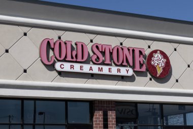 Greenwood - March 16, 2024: Cold Stone Creamery ice cream parlor location. Cold Stone Creamery makes their premium ice cream on site. clipart