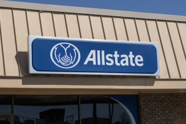 Indianapolis - 13 Nisan 2024, Allstate Sigorta Ofisi. Allstate Şirketi ABD 'deki en büyük ikinci kişisel sigorta şirketidir..
