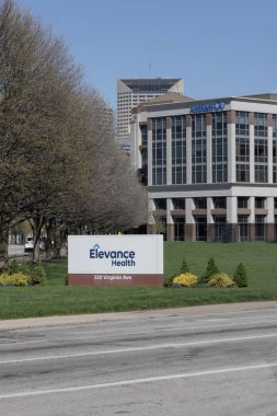 Indianapolis - April 13, 2024: Elevance Health world headquarters. Elevance Health is a health insurance provider, formerly known as Anthem Insurance. clipart