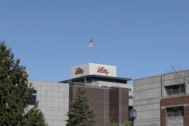 Indianapolis - April 13, 2024: Eli Lilly and Company World Headquarters. Lilly makes Medicines and Pharmaceuticals. clipart