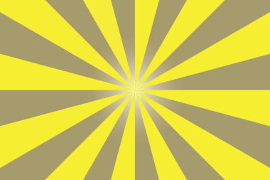 Sarı ışınlar ve kahverengi radyal eğimli güneş patlaması vektörü. Işınlar ve eğim düzenlenebilir.