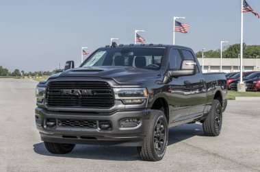 Tipton - May 19, 2024: Ram 2500 Laramie Crew Cab 4X4 display. Ram offers the 2500 in Laramie, Big Horn, Power Wagon, and Longhorn models. MY:2024