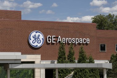 Evendale - 9 Haziran 2024 GE Aerospace dünya karargahı ve jet motoru test tesisi. GE Aerospace eskiden General Electric GE Havacılık 'tı..