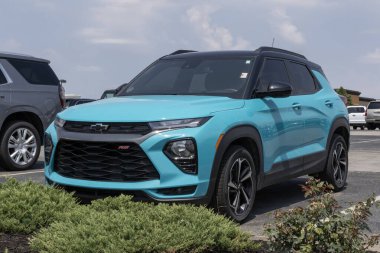 Plainfield - 16 Haziran 2024: kullanılmış Chevrolet Trailblazer sergisi. Fiyatlandırma endişeleriyle, Chevy talebi karşılamak için kullanılmış araçları alıp satıyor. MY:2021
