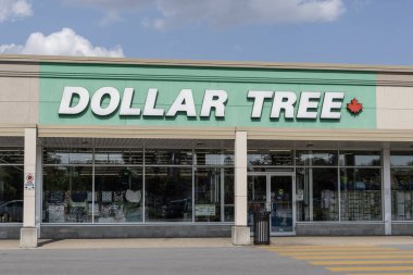 Windsor, ONT - 12 Temmuz 2024: Dollar Tree Canada indirimli satış mağazası. Dolar Ağacı Kanada 'nın beş Kanada ilinde 248' den fazla mağazası vardır..