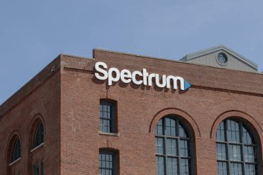 Milwaukee - August 14, 2024: Spectrum News 1 studio in downtown. Spectrum cable, internet and TV is part of Charter Communications. clipart