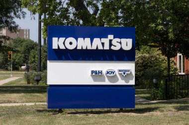 Milwaukee - August 14, 2024: Komatsu Mining factory. Former Joy Global plant, Komatsu is a manufacturer of construction, mining and military equipment. clipart