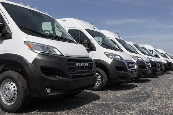 stock image Indianapolis - September 12, 2024: Ram 3500 ProMaster display at a dealership. Ram offers the 3500 ProMaster with a 3.6L VVT V6 engine.