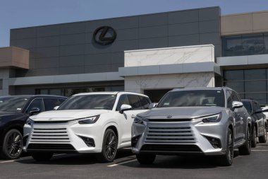Indianapolis - 8 Ağustos 2025 Lexus TX 350 üç sıra SUV sergisi. Lexus TX350 'yi baz, Premium ve Lüks modeller olarak sunar. MY:2025