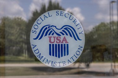 Kokomo - 10 Ağustos 2025: Sosyal Güvenlik İdaresi şubesi. SSA emeklilik, maluliyet ve hayatta kalanların yardımlarını yönetir..