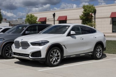 Lafayette - 27 Ağustos 2025: BMW X6 xDrive40i bir bayilikte kullanıldı. Fiyatlandırma endişeleriyle, BMW talebi karşılamak için kontörlü araba alıp satıyor. Benim: 2022