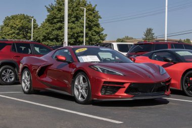Noblesville - September 28, 2025: Certified preowned Chevrolet Corvette display. With pricing concerns, Chevy is selling used cars to meet demand. MY:2023