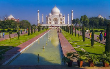 2005 Haziran 2008, Agra, Hindistan - Taj Mahal, bir imparator, aynı zamanda UNESCO mirası olan dünyanın harikalarından biridir.