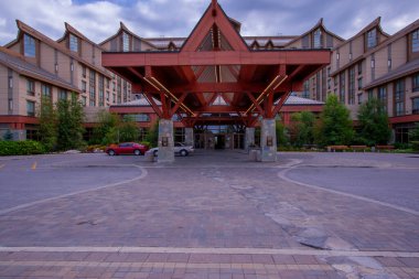 02Sep2007, Orilla, Ontario, Canada - Exterior view of Casino Rama, hotel and casino establishment on the reserve land of Chippewas First Nation clipart