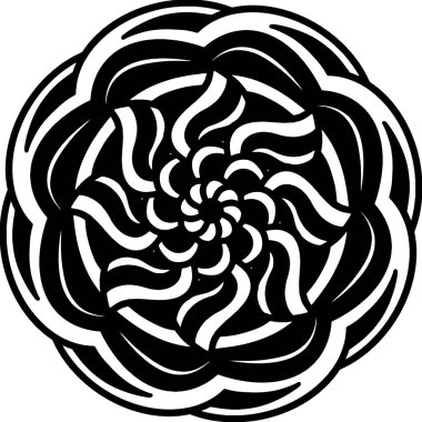 Siyah ve beyaz daire sembolü. Kına, dövme deseni.