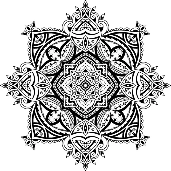 Kruhový Květinový Vzor Mandala Tetování Henna Pozadí Dekorativní Ozdoba Etnickém — Stock fotografie