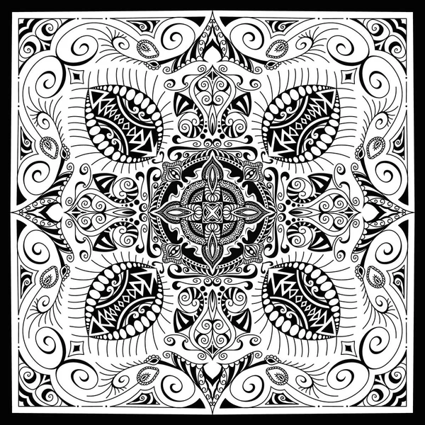 Modèle Géométrique Noir Blanc Ethnic Motif Design Motif Tribal Symétrique — Photo