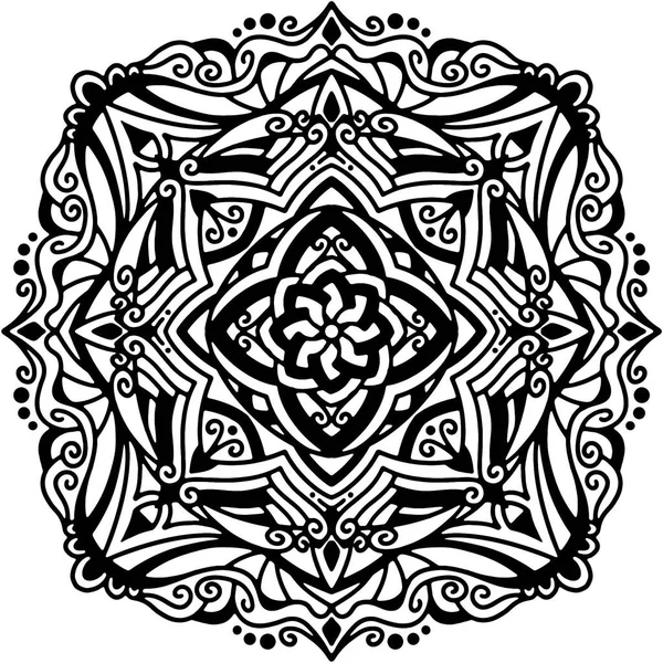 Patrón Ornamental Motivo Geométrico Blanco Negro — Foto de Stock